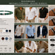 Moodboard cu idei de styling pentru brățară bărbătească din turcoaz african
