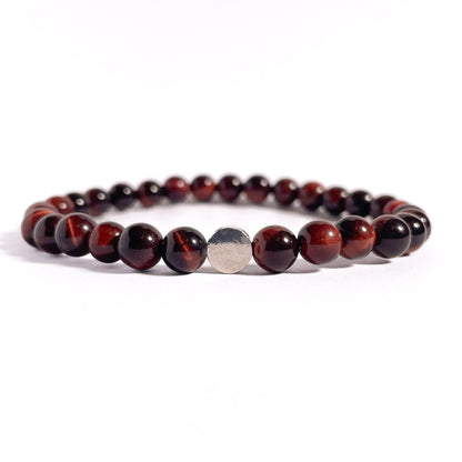brățară red tiger eye 6 mm cu element din argint 925